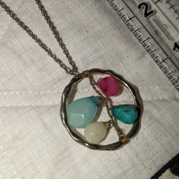 Multi gemstone necklace - Picture 4 of 5